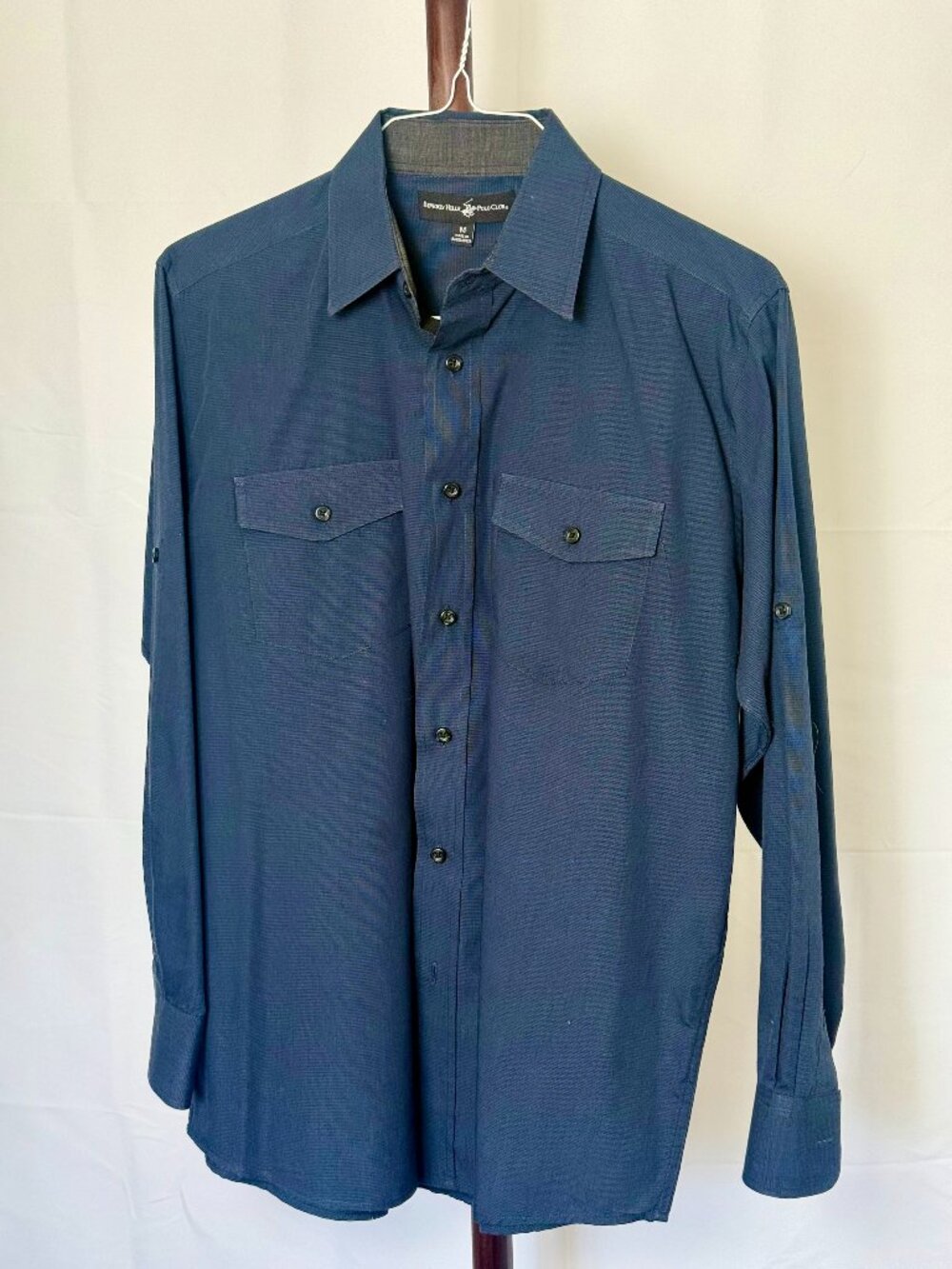 Beverly Hills Polo Club | Navy Button Up Shirt | Size M